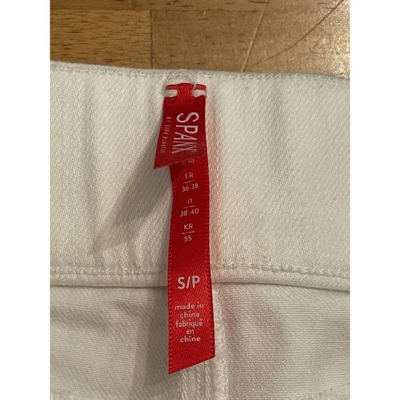 SPANX Jeans Women's S/P Pull On Skinny Distressed Raw Frayed Hem WHITE - Picture 6 of 7
